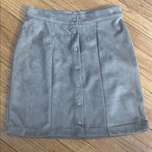 T Tahari brown Mini Skirt with snap front